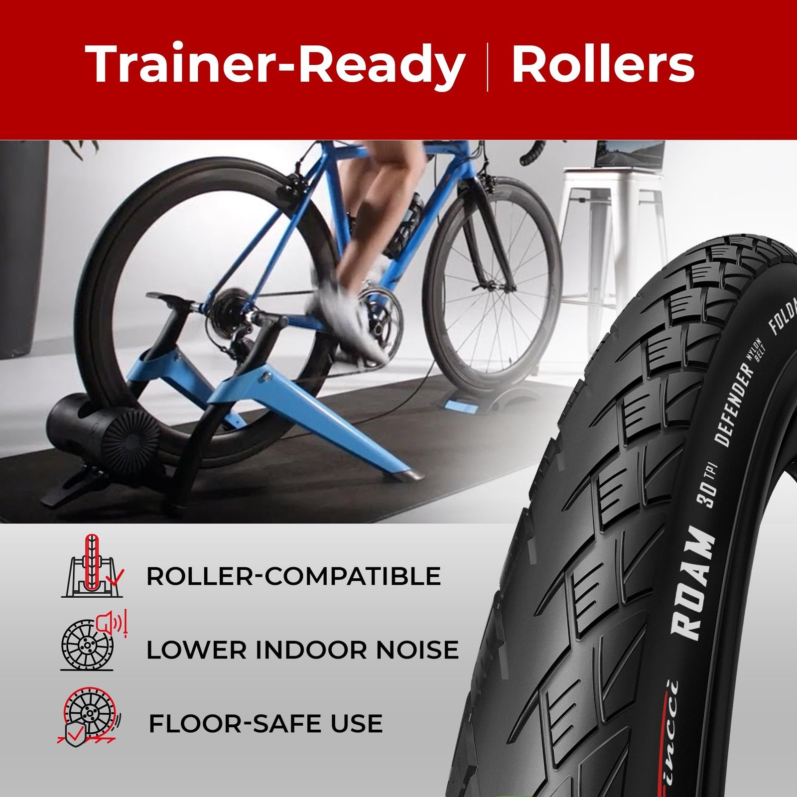 Fincci Pair 700x38c Bike Tire – Semi-Slick 700c Bike Tire – Gravel Foldable K…