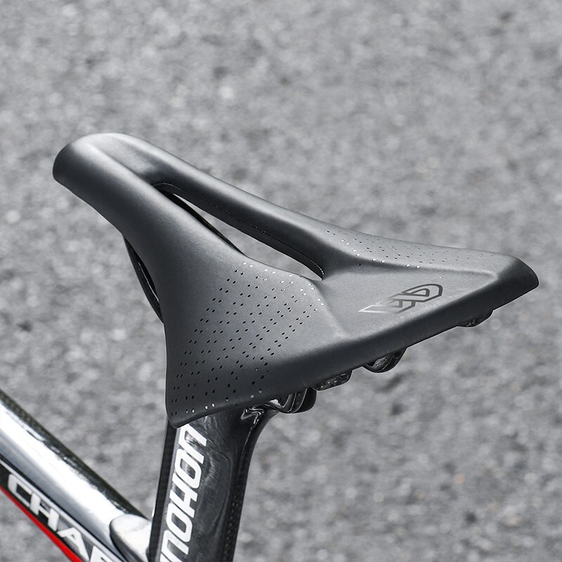 WEST BIKING Leather Carbon Fiber Road Bike Saddle Racing Bicycle Saddle Cushion