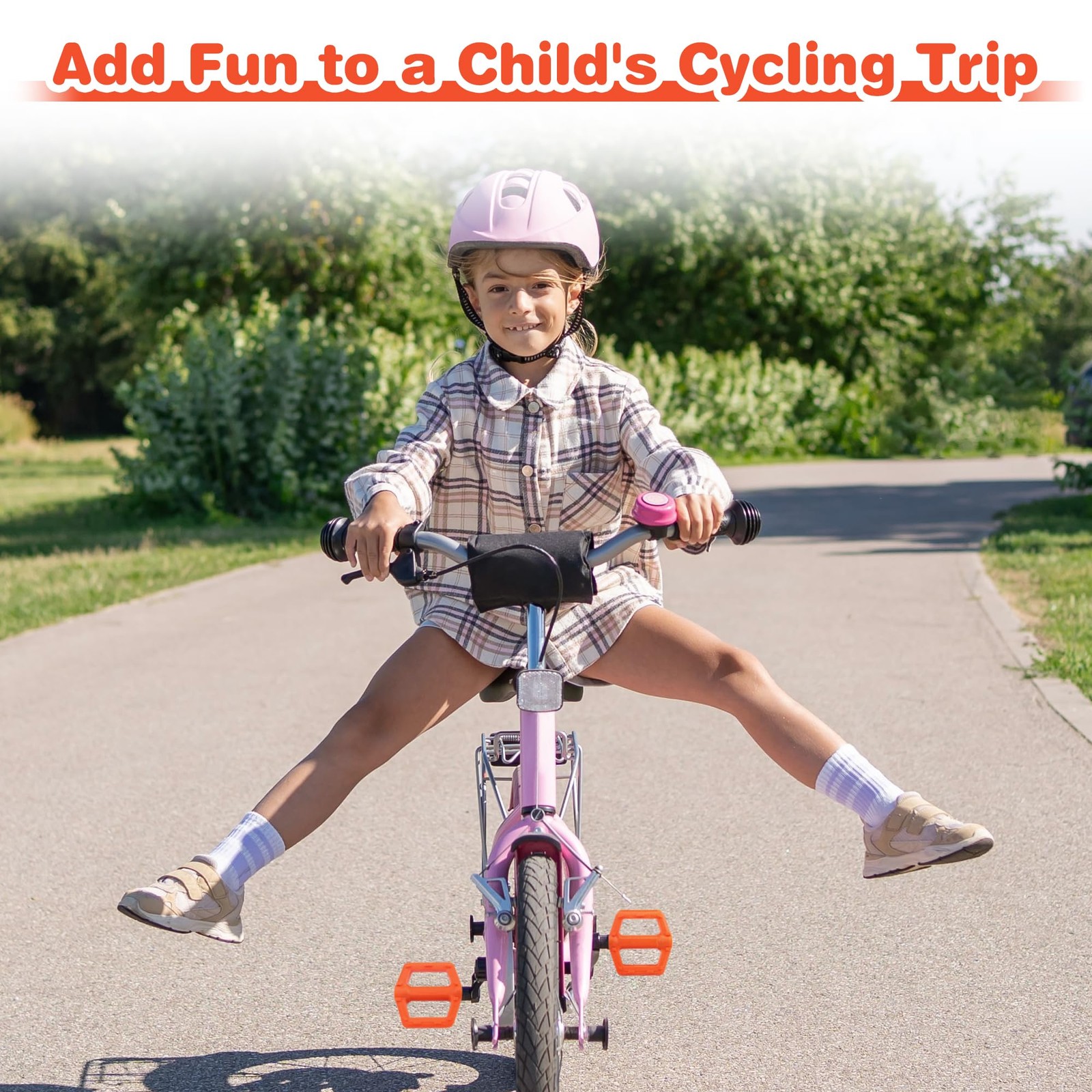 MEGHNA Kids Bike Pedal 1/2 inch Thread Universal Pedals Thread, Orange