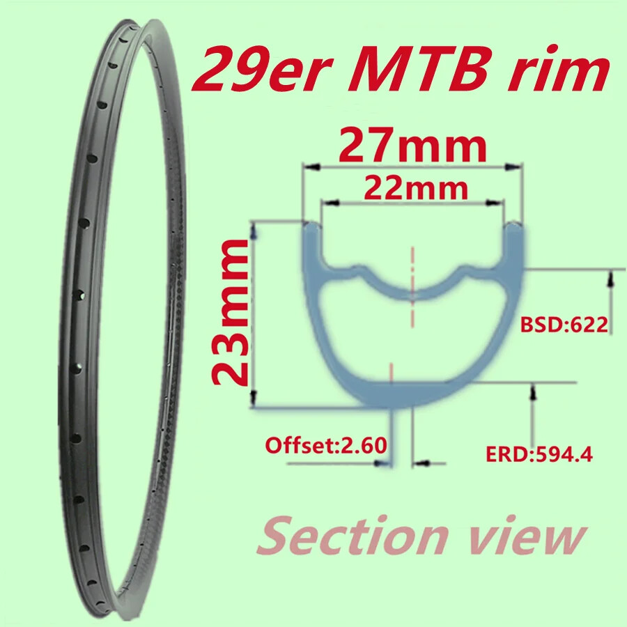 XC MTB Carbon Fiber Rims Custom 20 25 30mm Depth Disc Brake Bike Wheel 28H
