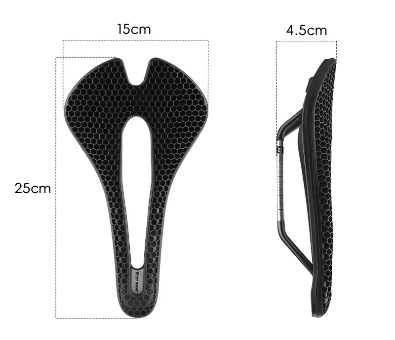 3D Honeycomb Bike Seat Cushion Soft Comfort Bicycle Saddle Wide Shock Absorbing