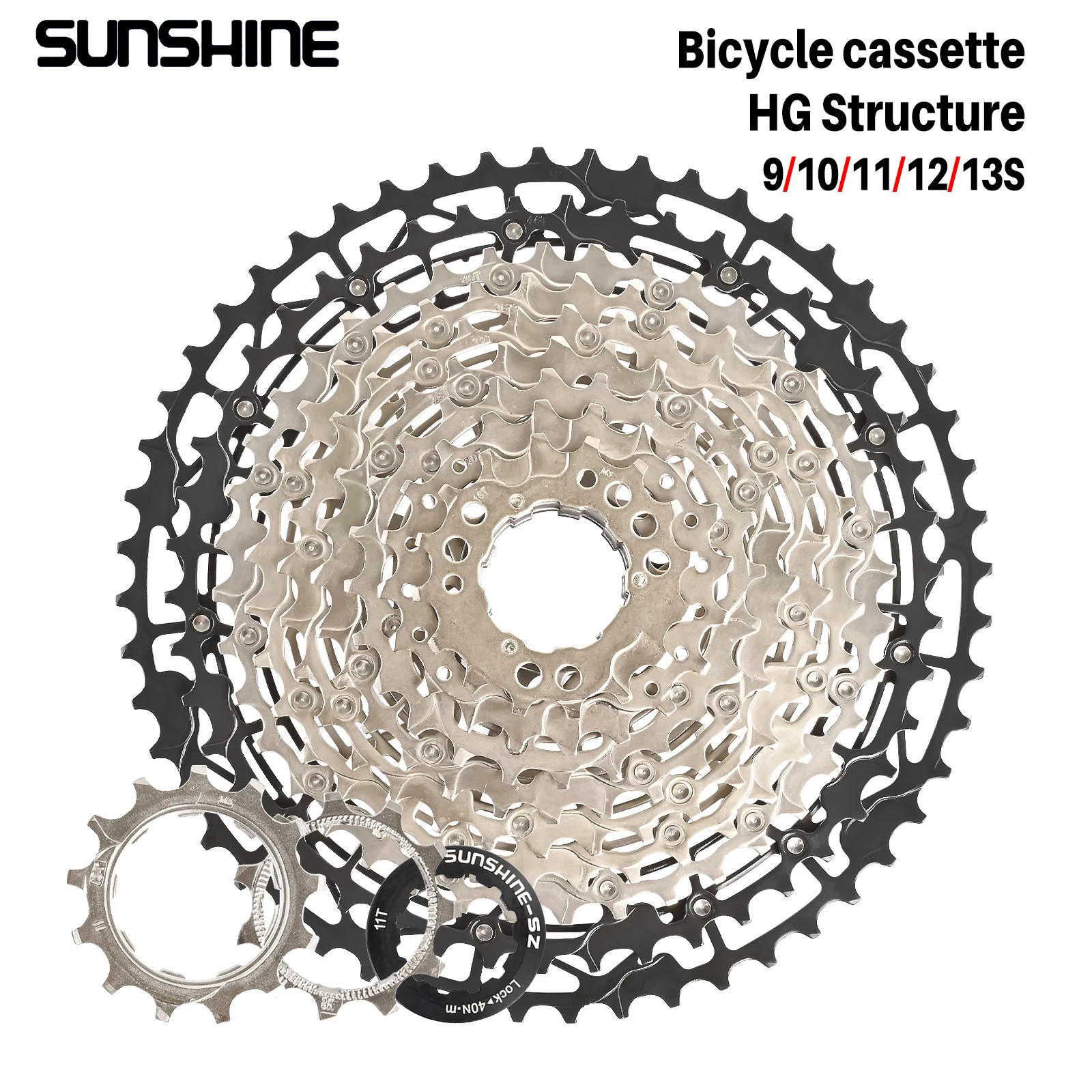 Sunshine 9S 10S 11 12 13 Speed UltraLight Cassette for MTB Bike HG Freewheel