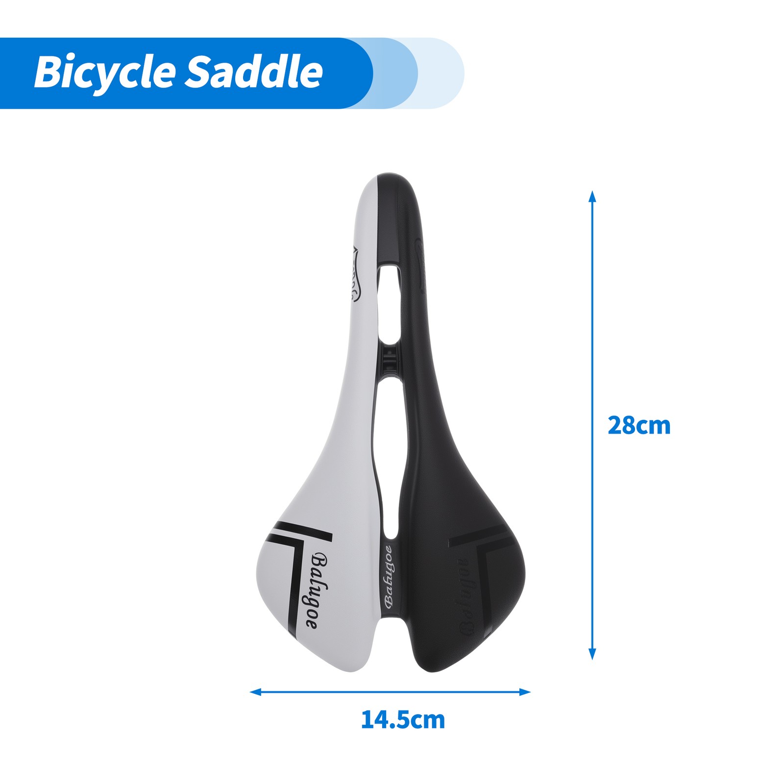 Bike Seat Cushion for Men Women EV Nylon Fiber Waterproof Saddle (Black & White)
