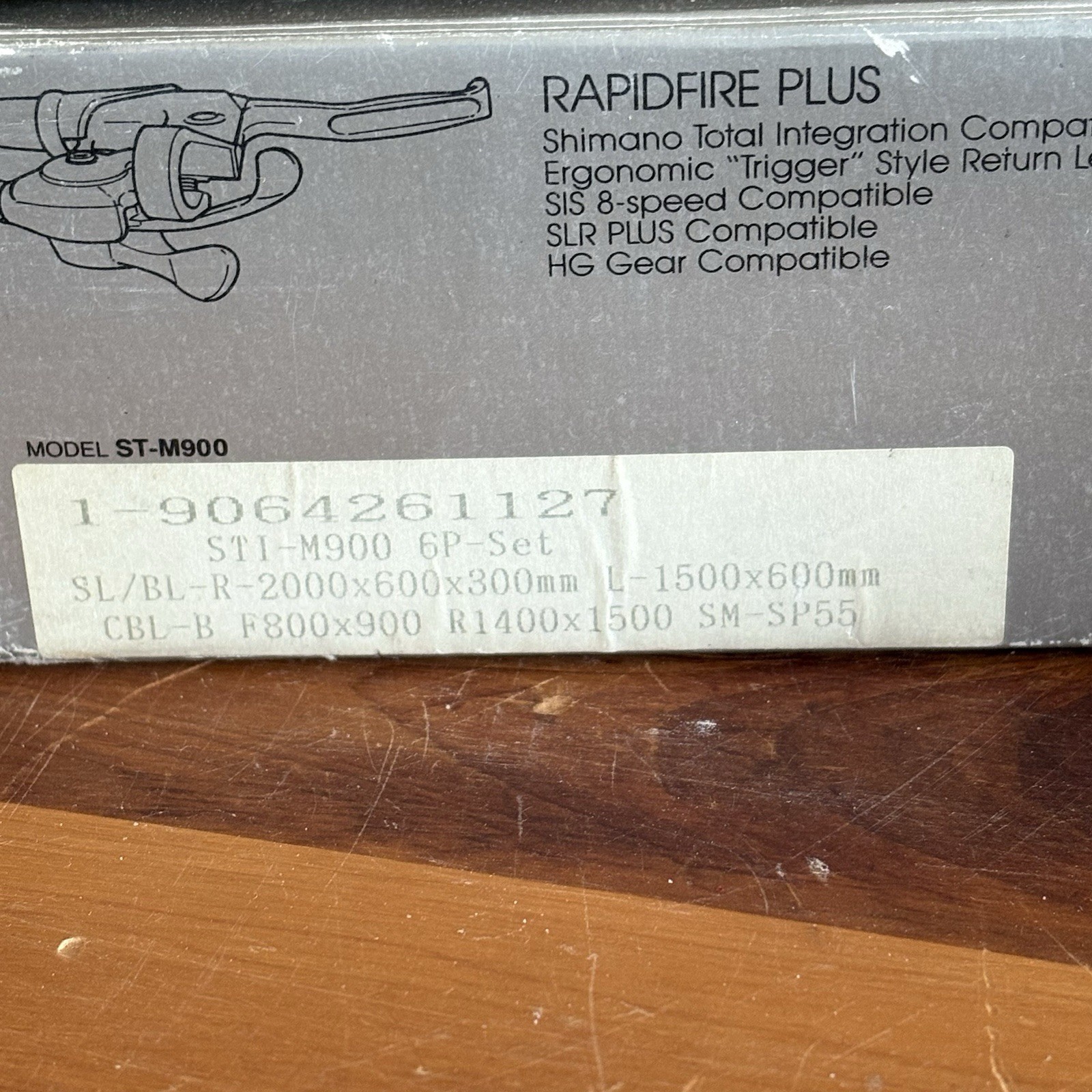 Vtg NOS Shimano XTR M900 Shifter Brake Lever Combo NIB STI Rapidfire 3×8 Cables