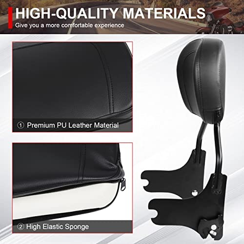 Detachable Upright Passenger Backrest Sissy Bar With Back Rest Pad Black
