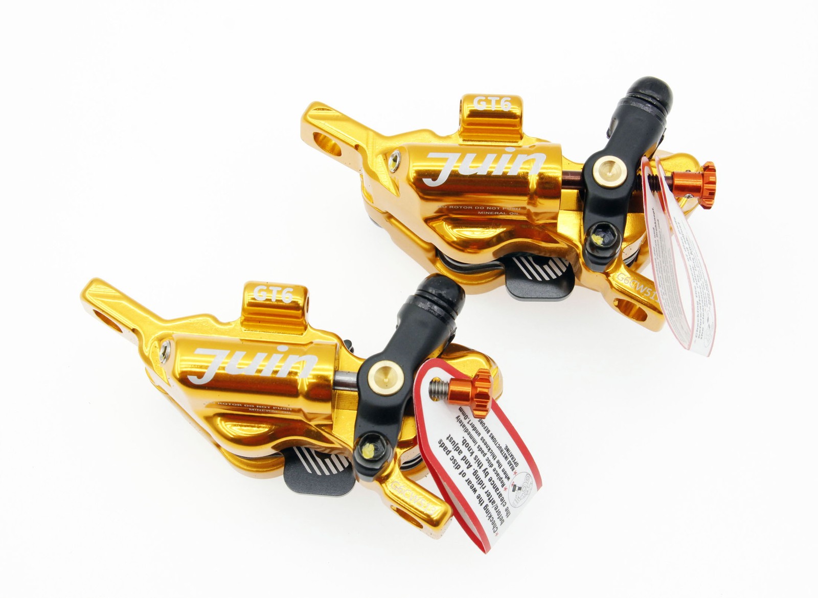 Juin Tech GTP6 Gold 6-Piston Post Mount Bicycle Hydraulic Disc Brake MTB ebike