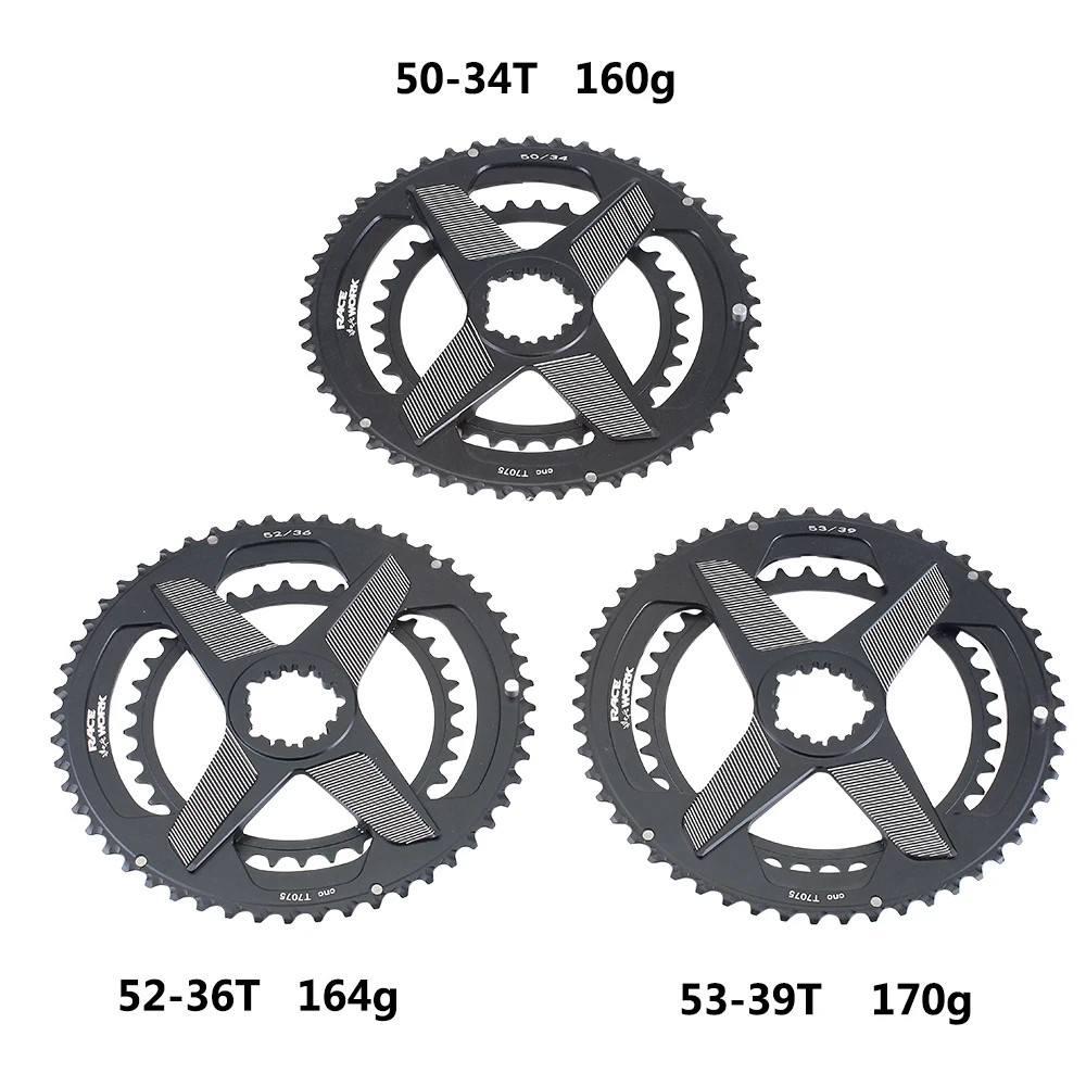 Road Bike Crankset 170mm Chainset Chain Wheel Shaft Bicycle Double Chainring