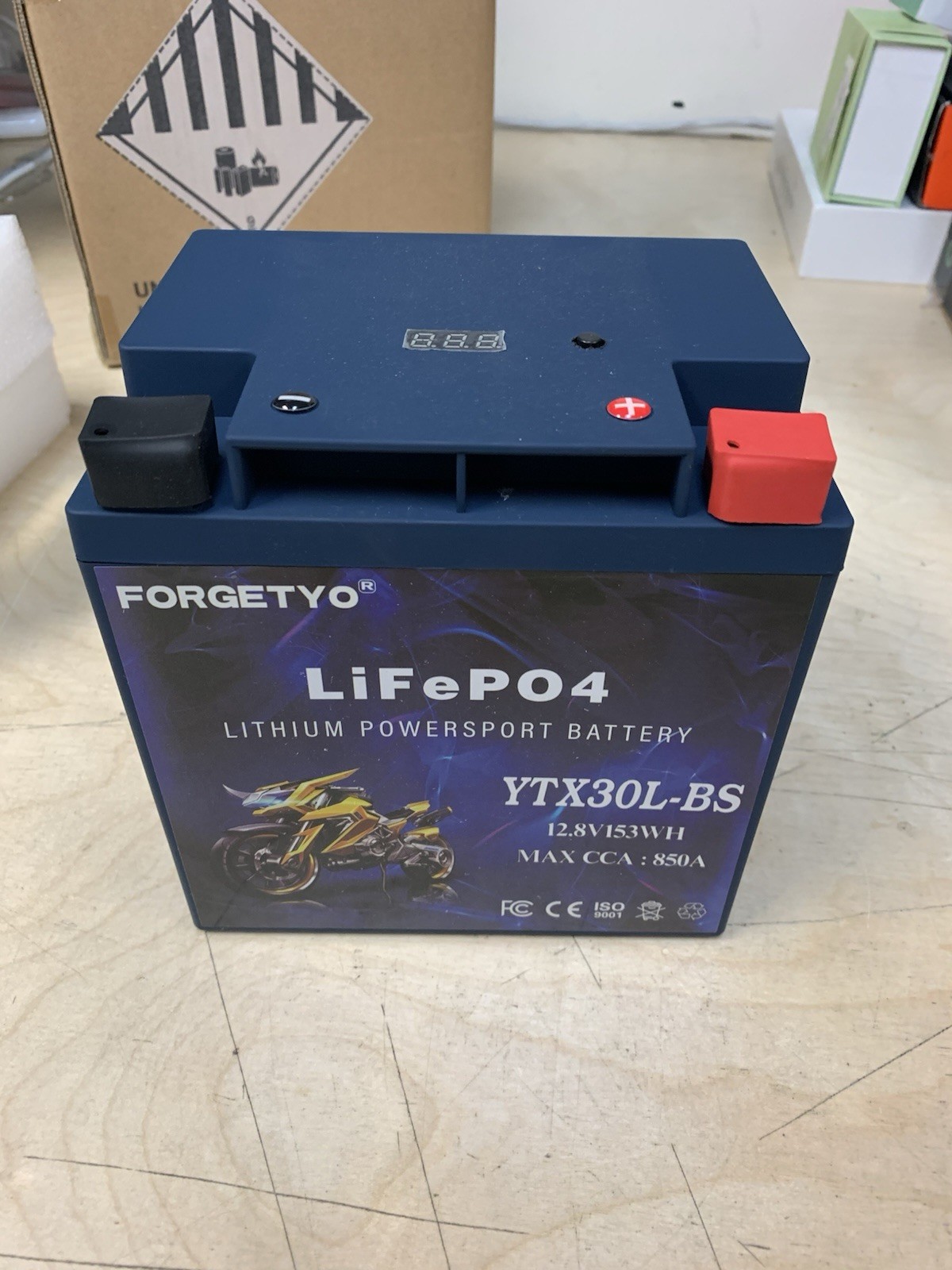 Lithium YTX30L-BS, 850A LiFePO4 Motorcycle Battery, 12V 12AH YTX30L-BS-12AH