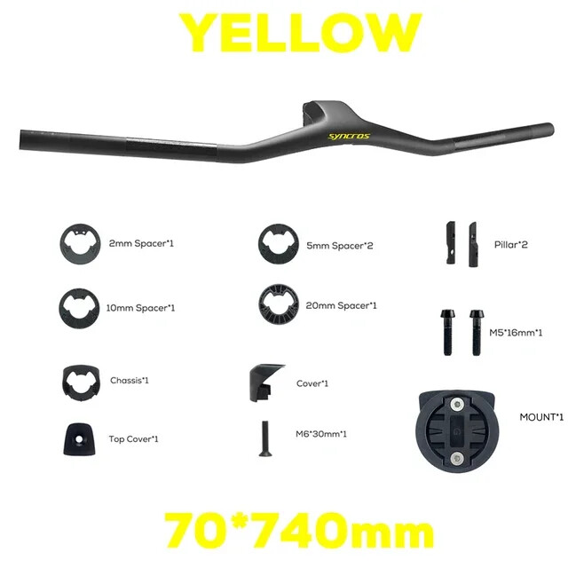 -40 Degree 740MM Full Carbon Fibre Integrated Cockpit MTB Bicycle Handlebar