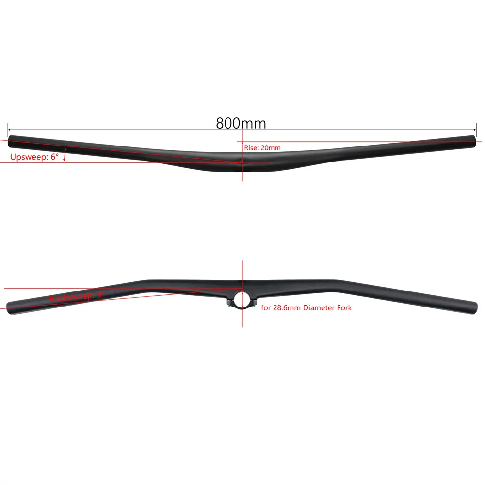 Carbon Mountain Bike Integrated Handlebar UD Matt 35*800mm with Computer Mount