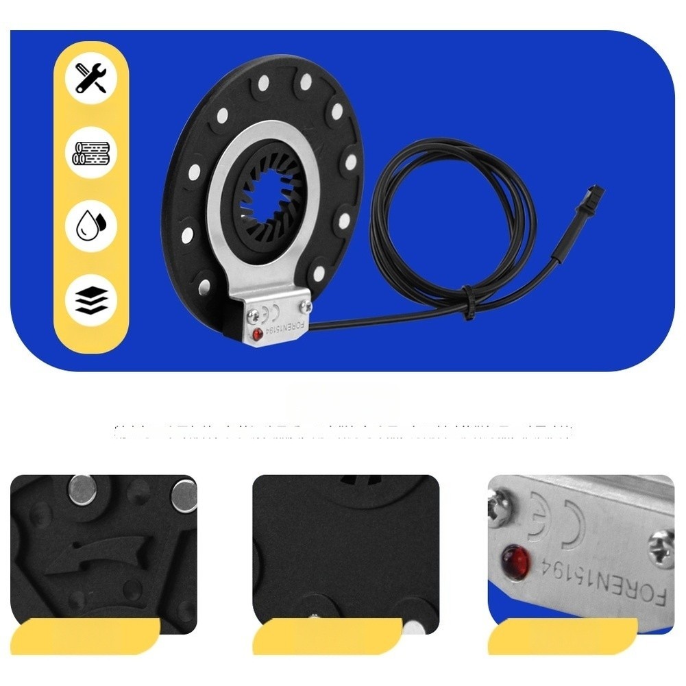 Black 12PAS Hall Effect Sensor for For electric Bike Conversion 36V 48V Kits