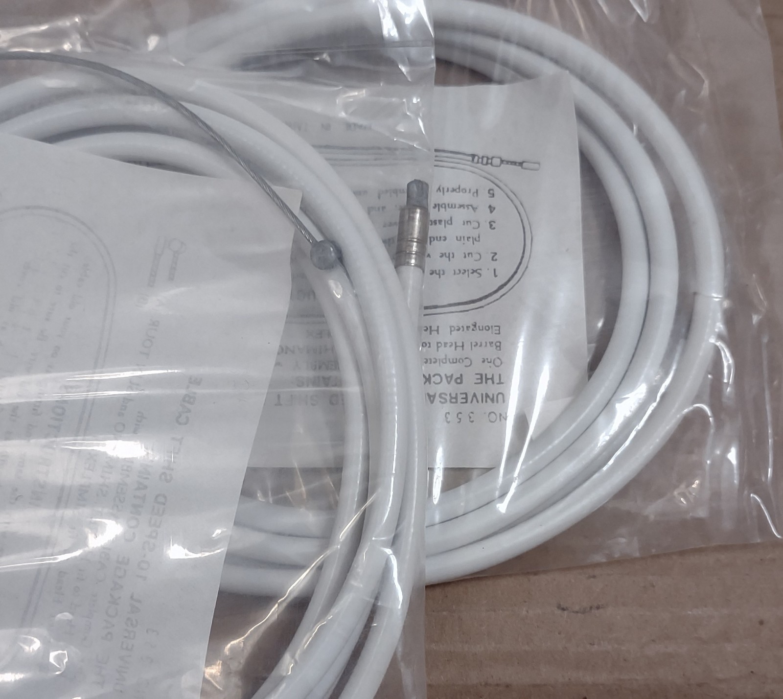 New VIntage Bike Shift Cable Cables Pair White