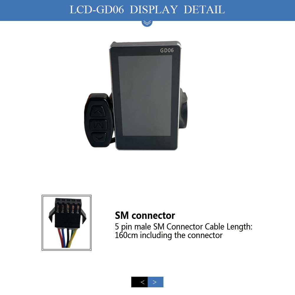 GD06 E – Bike LCD Display | 36V/48V Waterproof, SM Plug, Real – Time Speed.