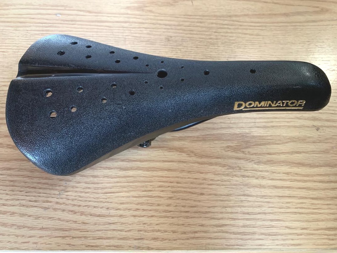 BLACK Old School BMX Bike Seat Hard Shell Viscount Dominator with Grips New