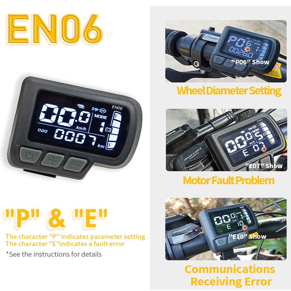 Ebike 24V/36V/48V EN06 LCD Display Power Speed Panel Meter for Electric Bike