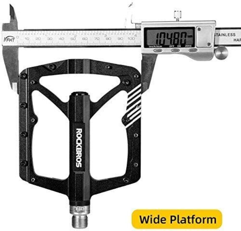 RockBros MTB Pedals 9/16″ Lightweight Aluminum Alloy Sealed Bearing Flat Pedals