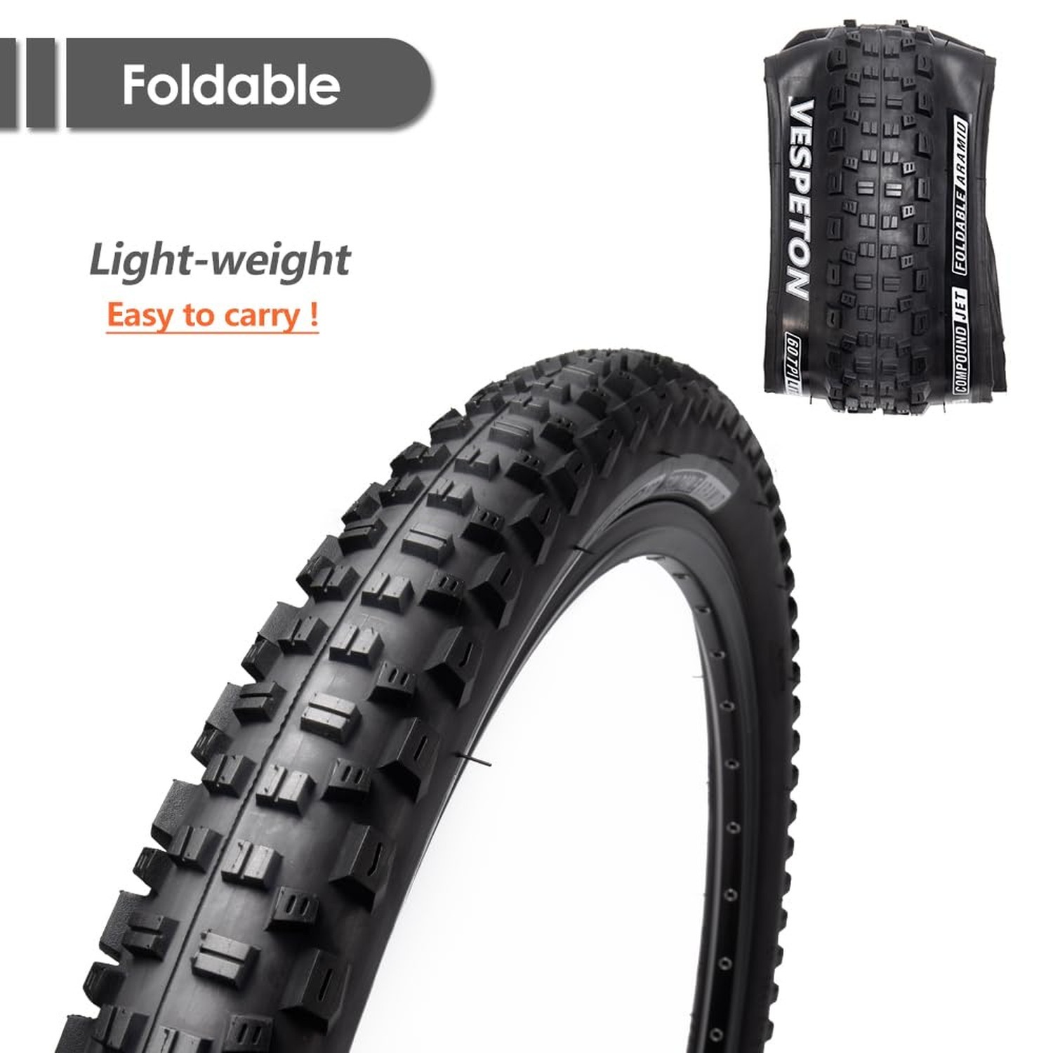 26/27.5/29 x2.25 inch Bike Tires Pair Mountain Bike Tires 60 TPI Foldable Kev…