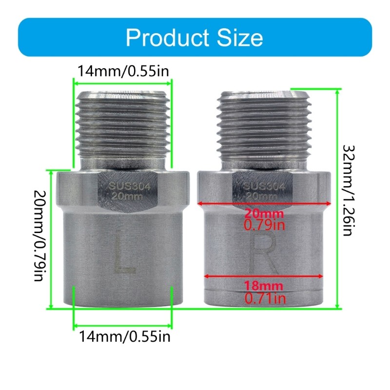 1Pair Bike Pedals Extenders Bicycles Pedals Extension Bolts Spacers 20mm/ 0.79in