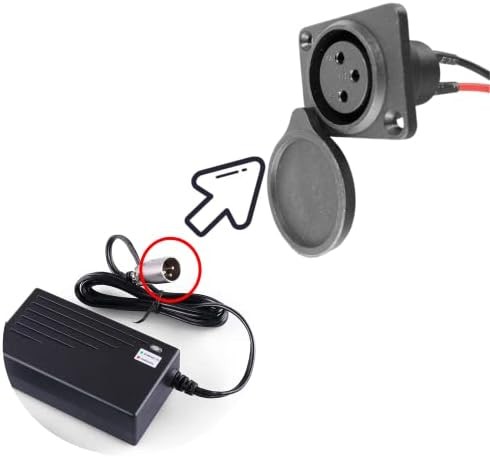 3 Wire 3-Pin XLR Charging Port Cable for E-Bike, E-Scooter, Mobility, Wheelchair
