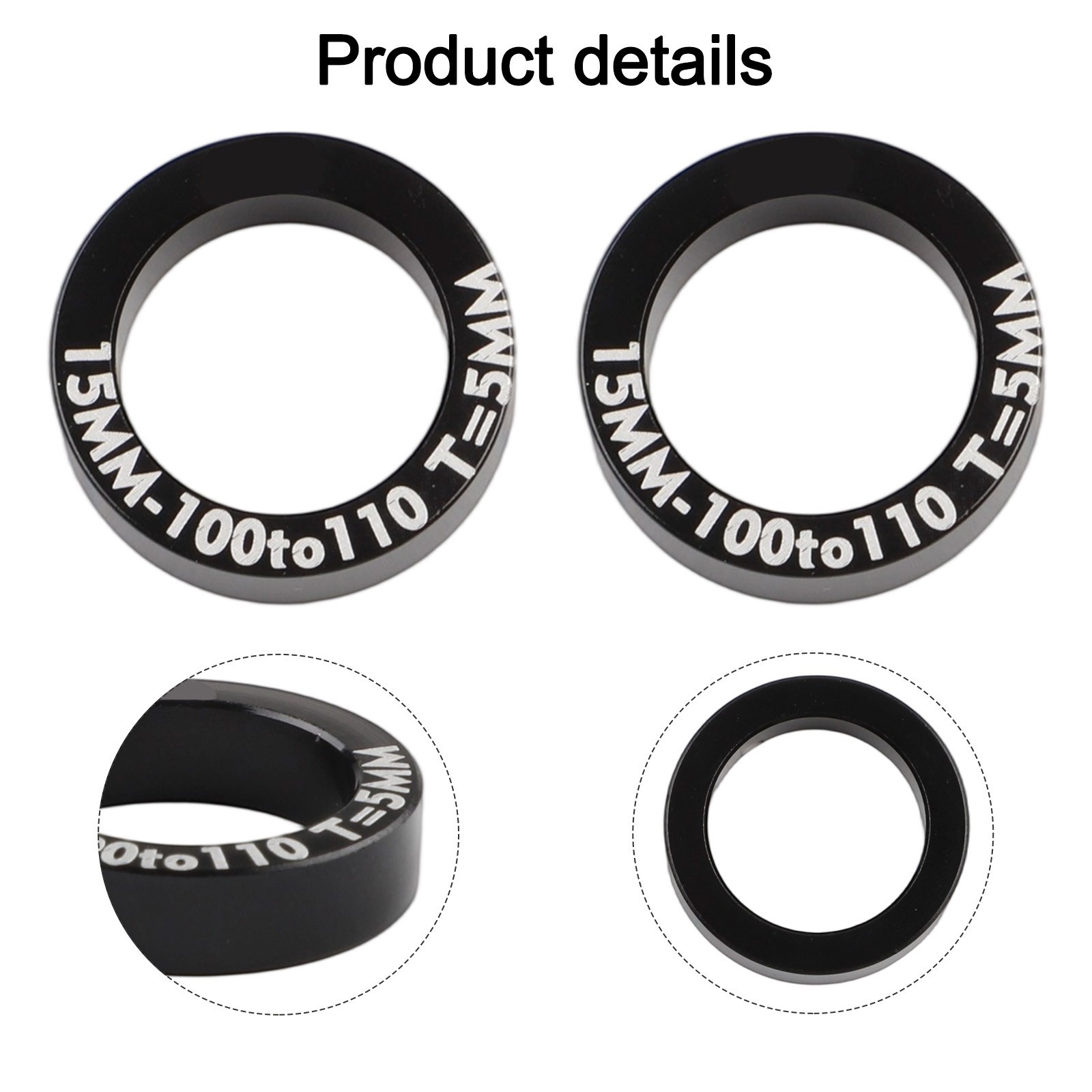 1 Pair Aluminum Bicycle Hub Conversion Spacers Boost Hub Gaskets Kit Black/Red
