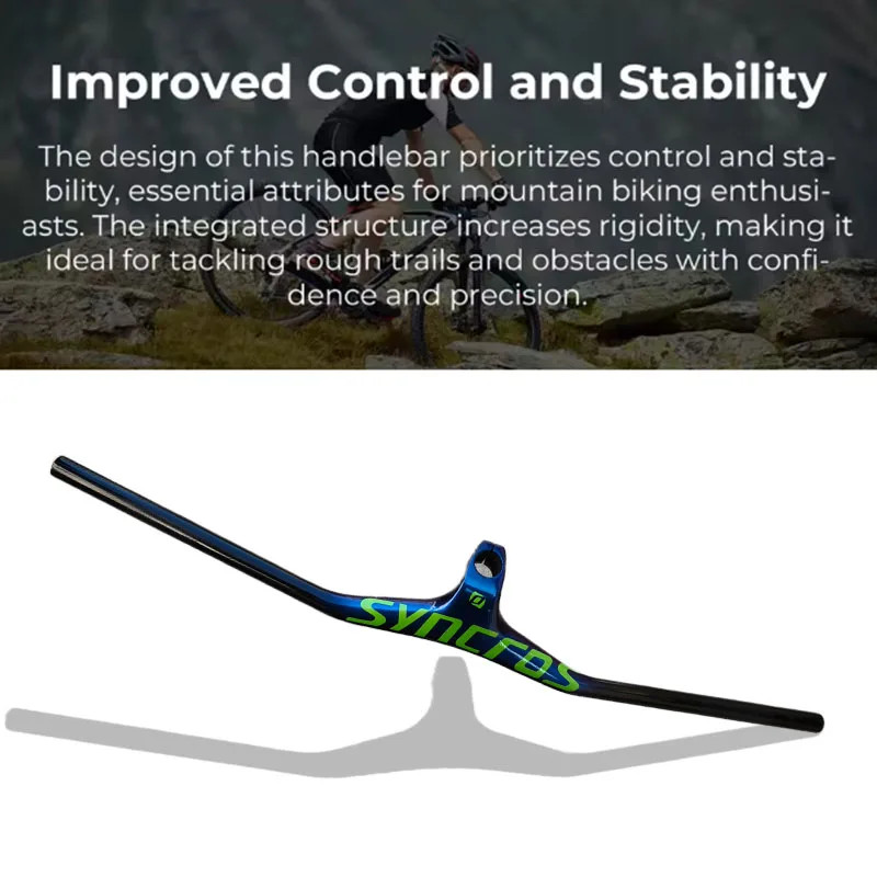 Carbon Integrated Cockpit Handlebar for Mountain Bike 28.6mm Diameter 680-800mm