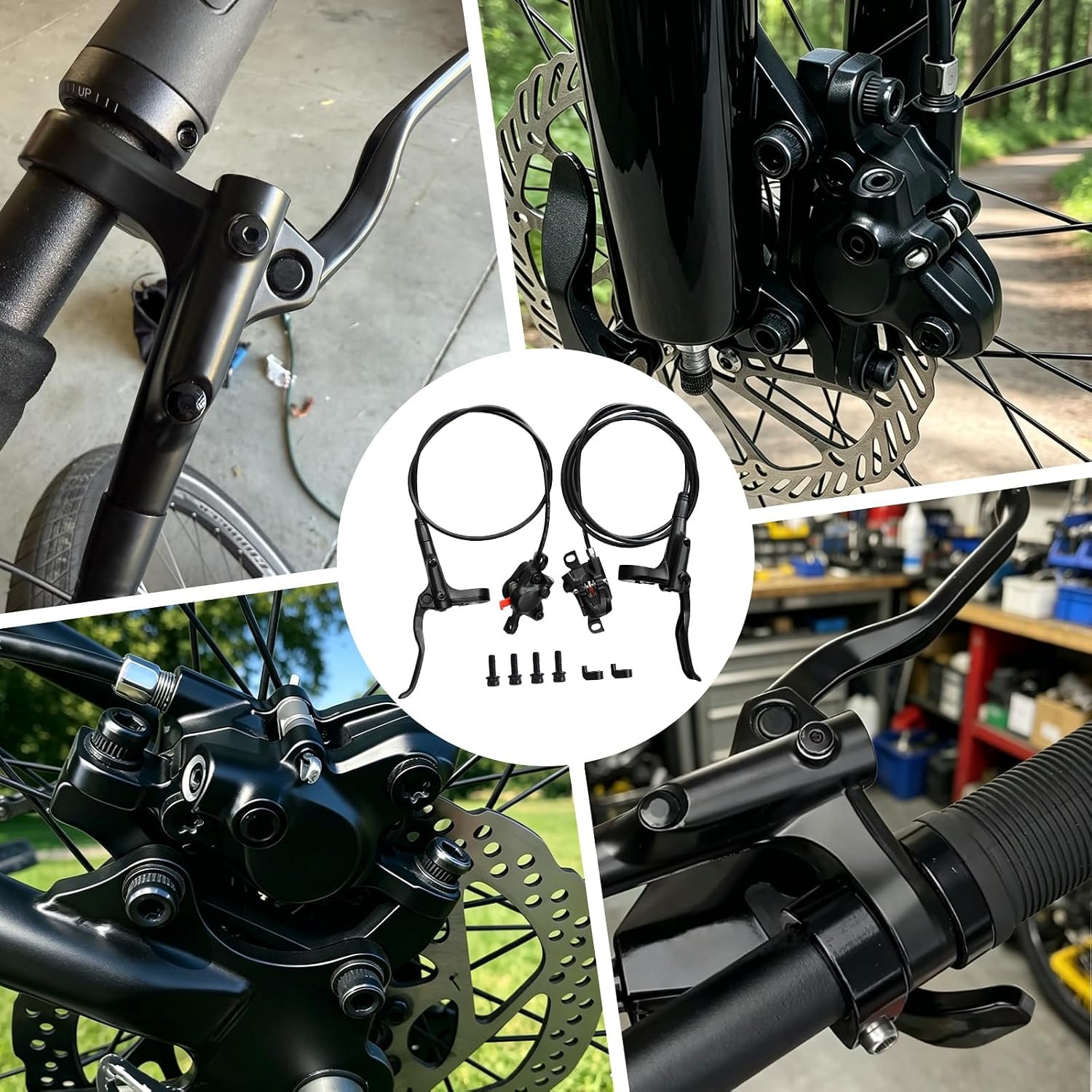 MT200 MTB Hydraulic Disc Brakes Set Left Front 800mm Right Rear 1450mm Mountain