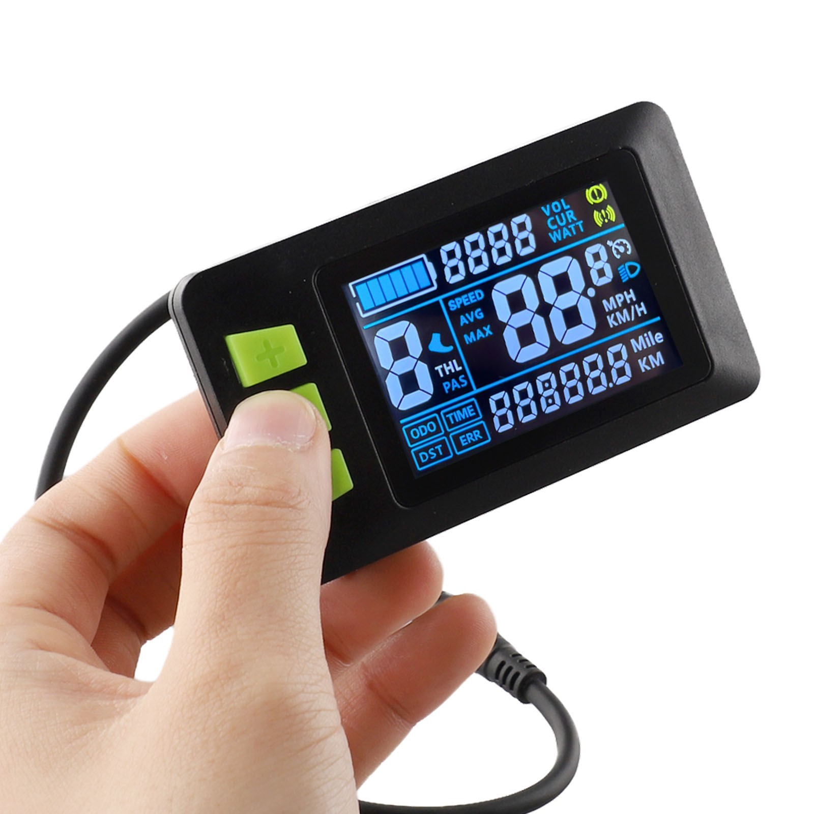 USB Enabled Intelligent LCD Display for Electric Bike Speed Monitoring