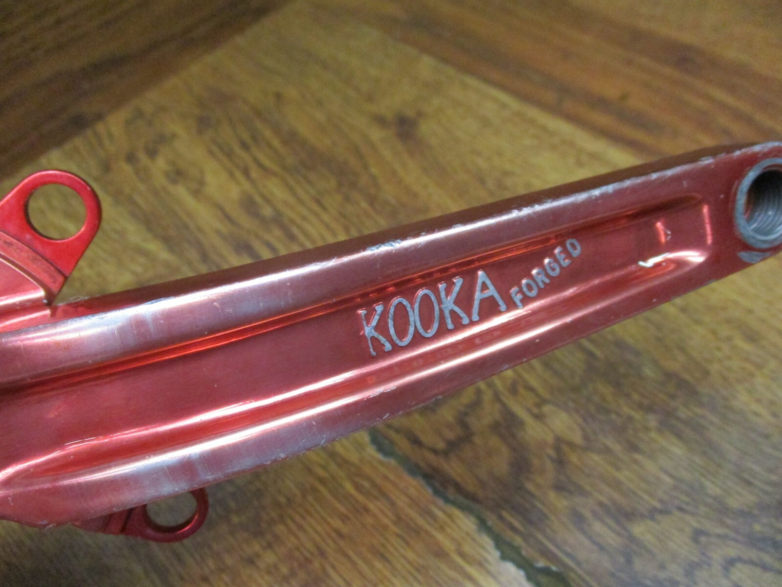 VINTAGE KOOKA FORGED 175L 110/74 BCD SQUARE TAPER CRANK SET – RED