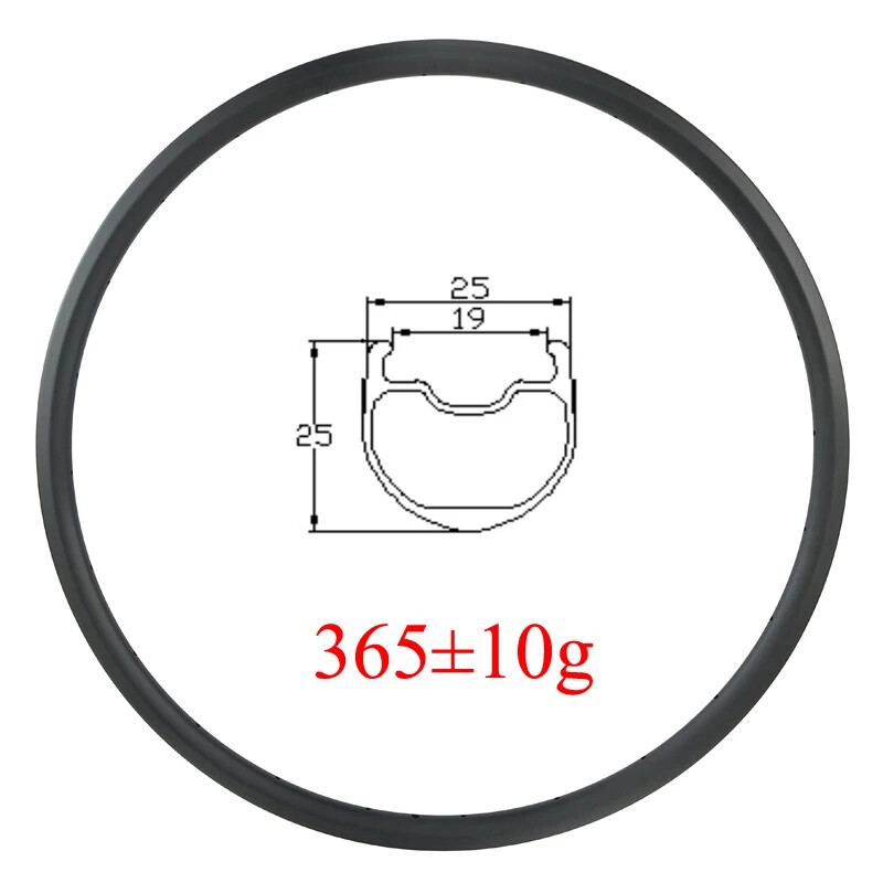 700c Road Bike Carbon Rim V Brake Tubeless Clincher 25mm Wide 20 24 Holes