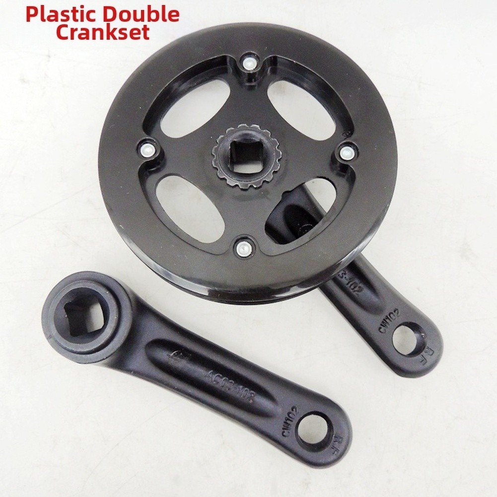 Aluminum Alloy Square Hole Crankset for Bikes with Steel Chainring 127mm