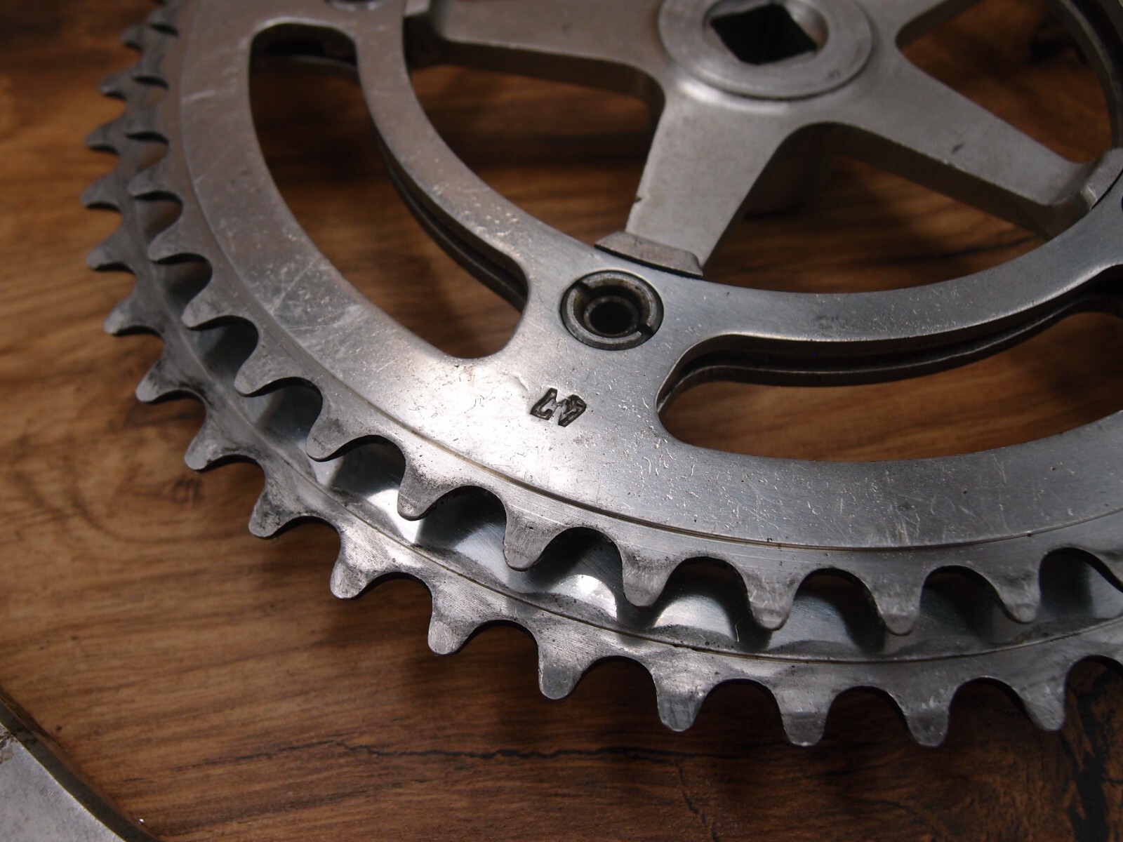 1970s NERVAR double crankset for road bike made in France 52/47 T 170 mm