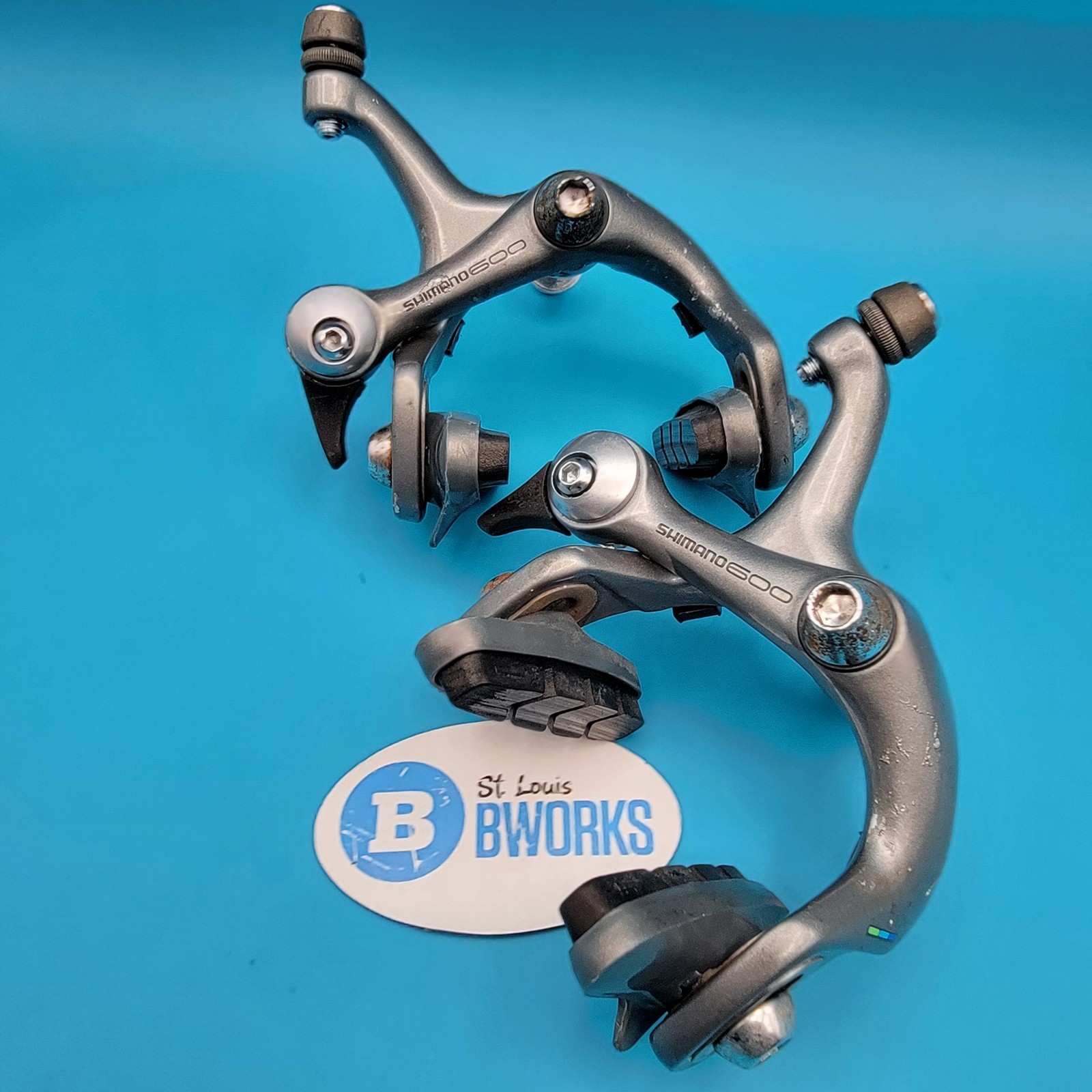 Shimano 600 Tricolor BR-6400 Gray Short-Reach Side-Pull Brake Calipers e18
