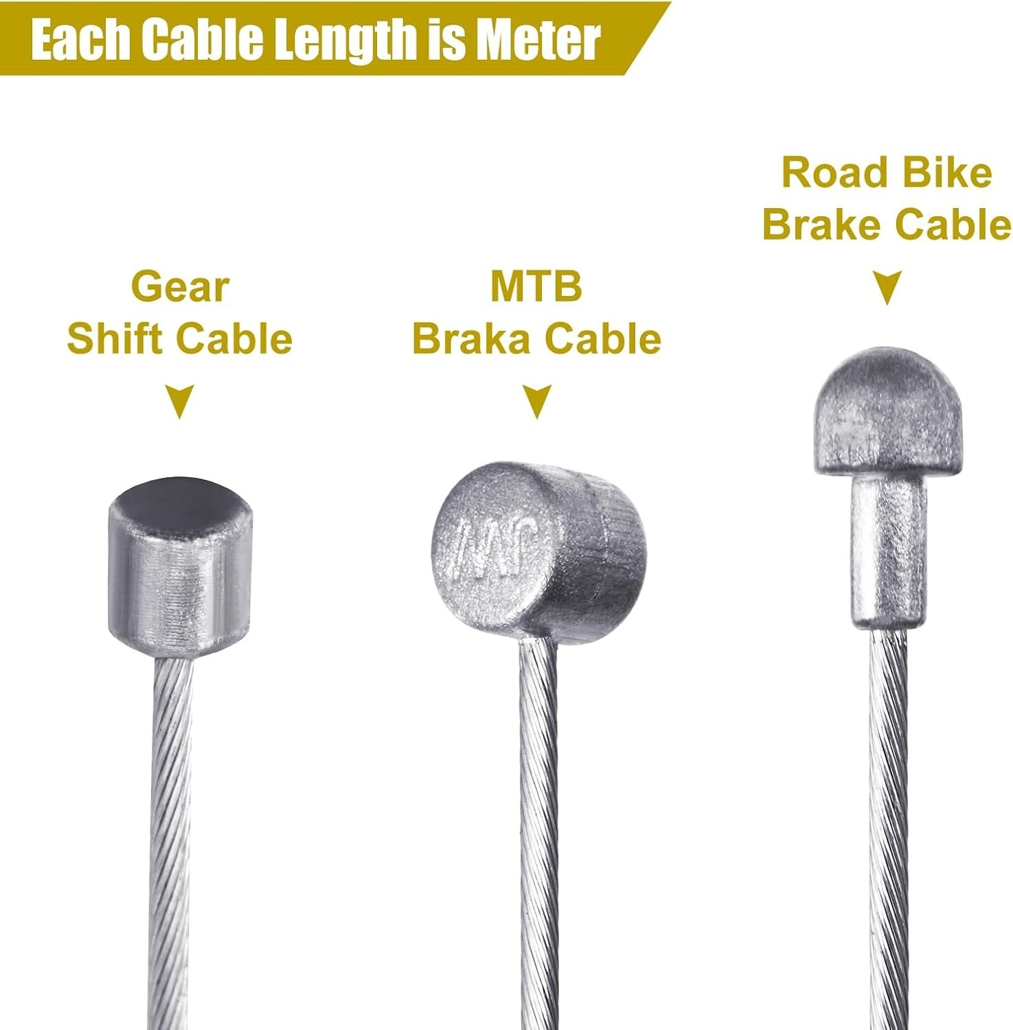 Complete Transmission & Brake Cable Set for Mountain and Road Bikes – Yellow