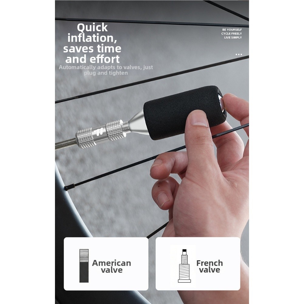 Compact Bicycle Pump with 360 Degree Rotating Head for Fast Tire Inflation