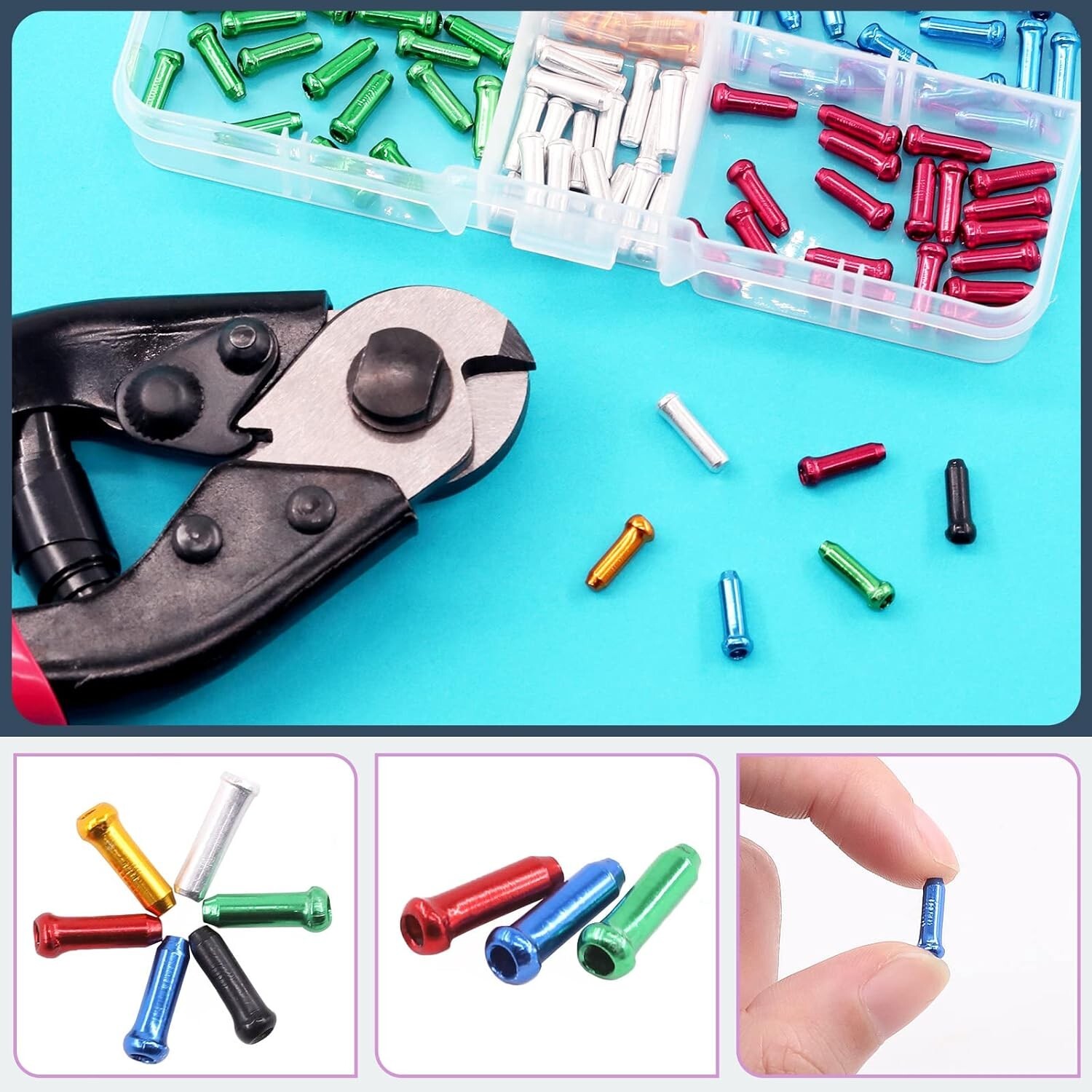 67PCS Stainless Steel Bike Cable Cutter and Brake/Shift Cable Kit with Crimp New