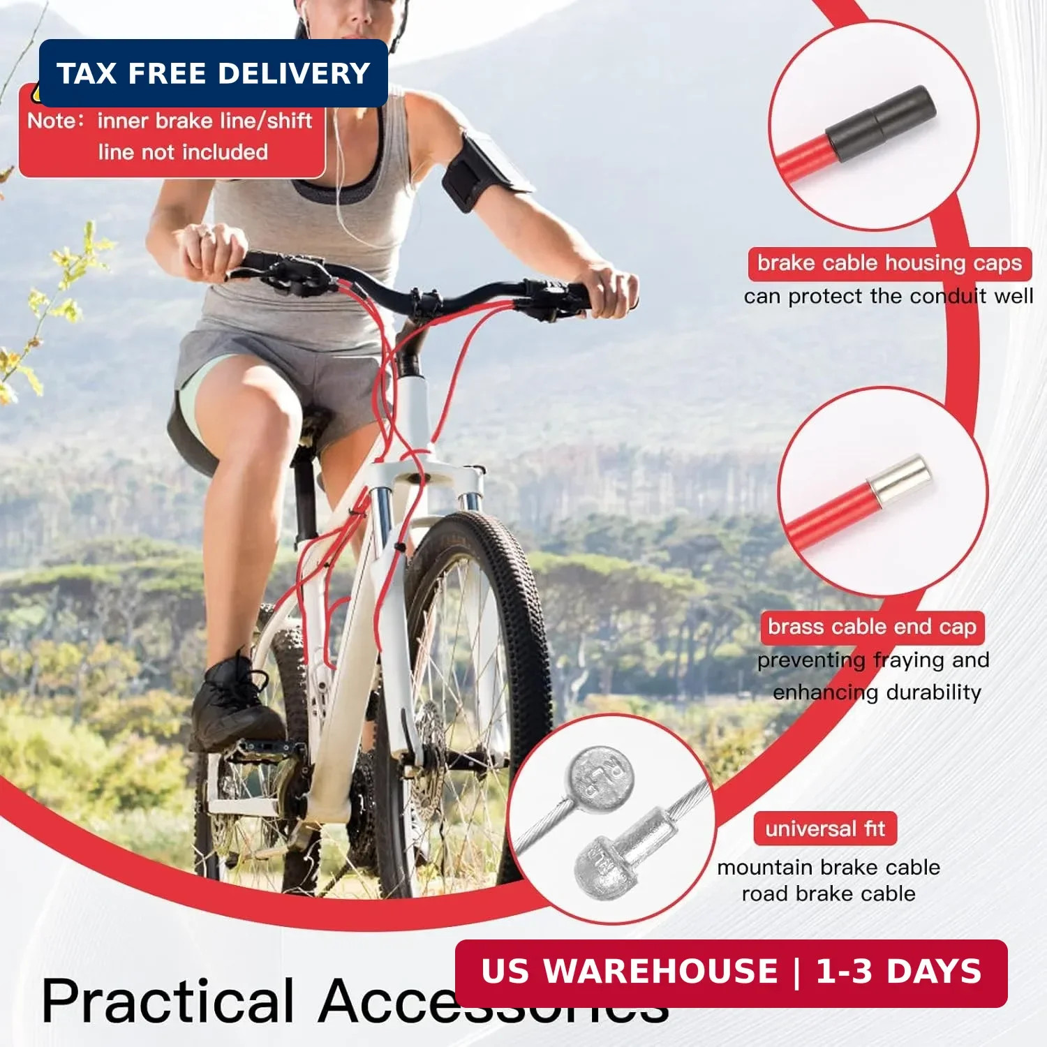 Brake Cable Housing,Professional Grade Lined Bicycle/Bike Brake Cable Housing wi