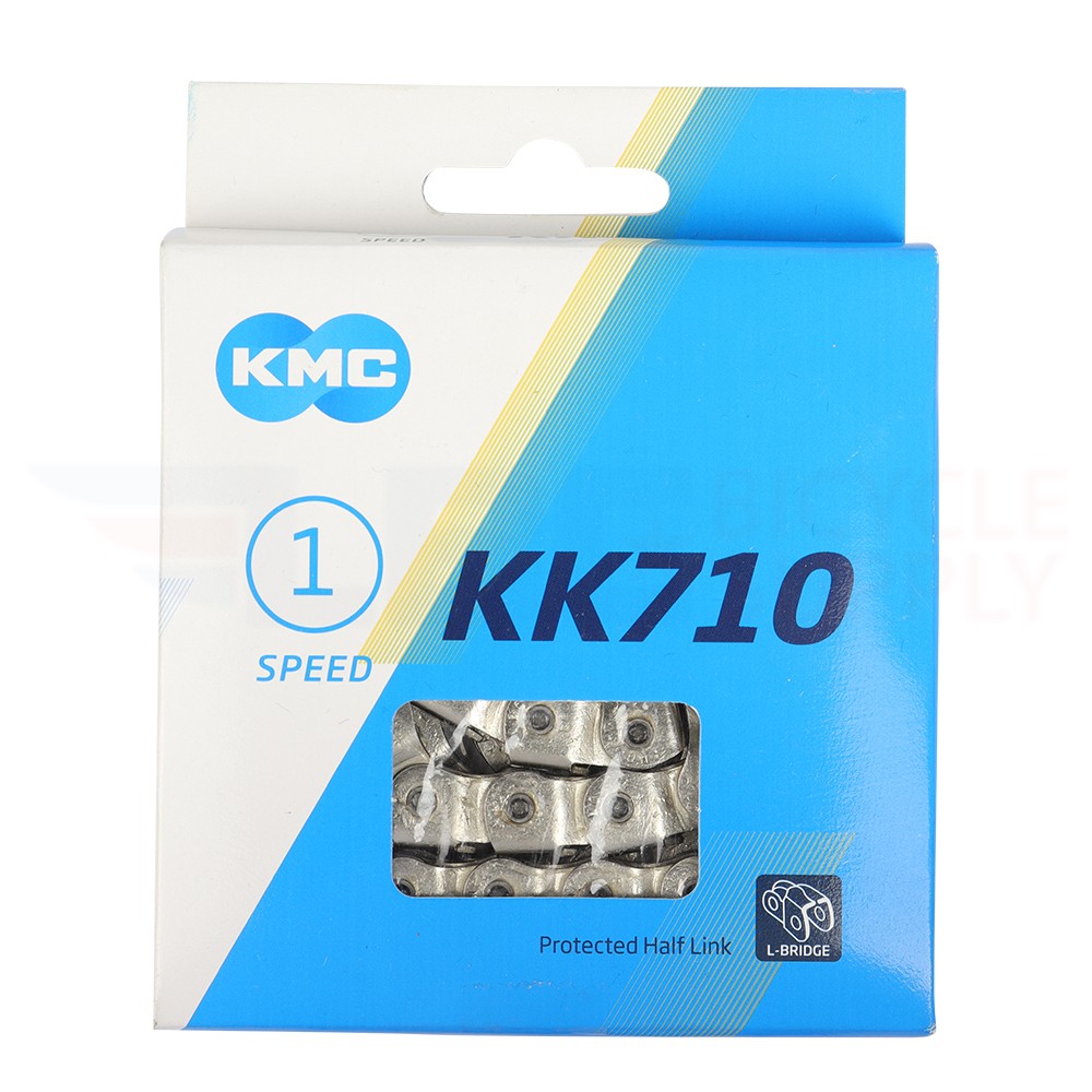 KMC Kool Knight Chain 1/2 » x 1/8 » KK710 Single-Speed 112 Links Silver BMX