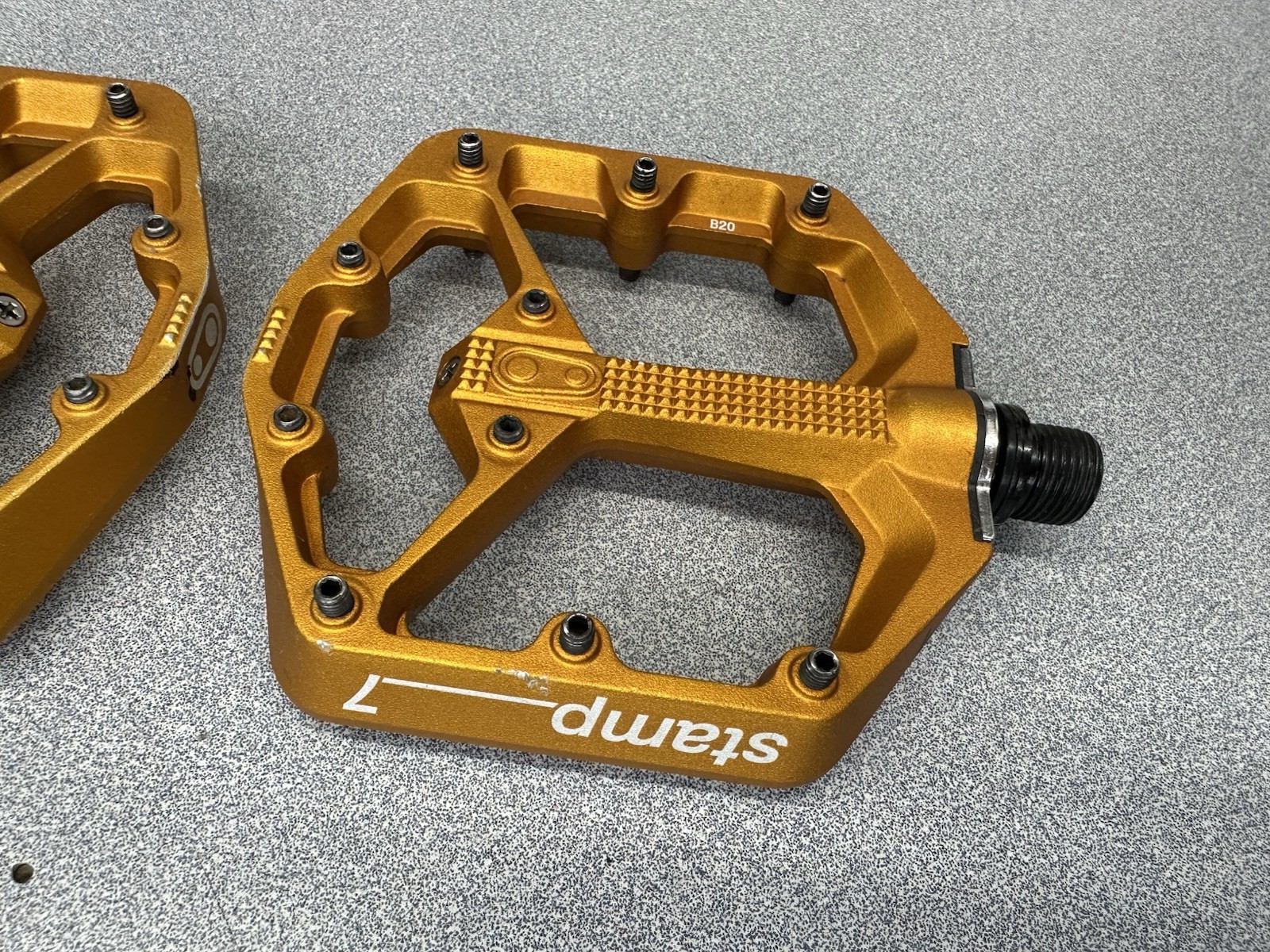 Crank Brothers Stamp 7 Small Platform MTB Pedals, Aluminum Orange