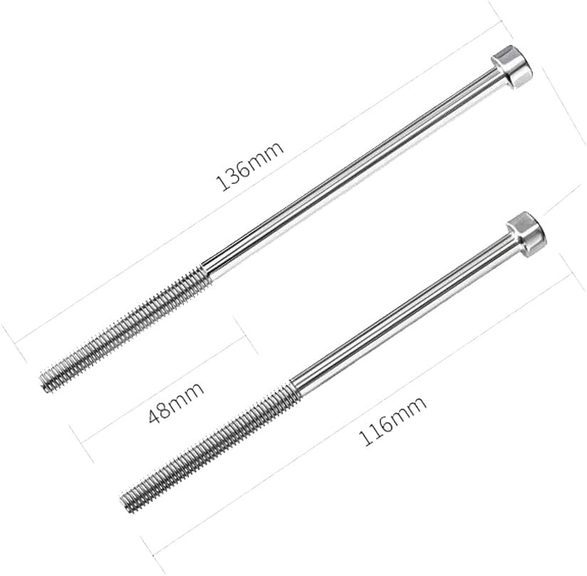 2 Pack Bike Stem Riser Screw Bolts Replacement 116mm and 136mm Long M5 Thread…