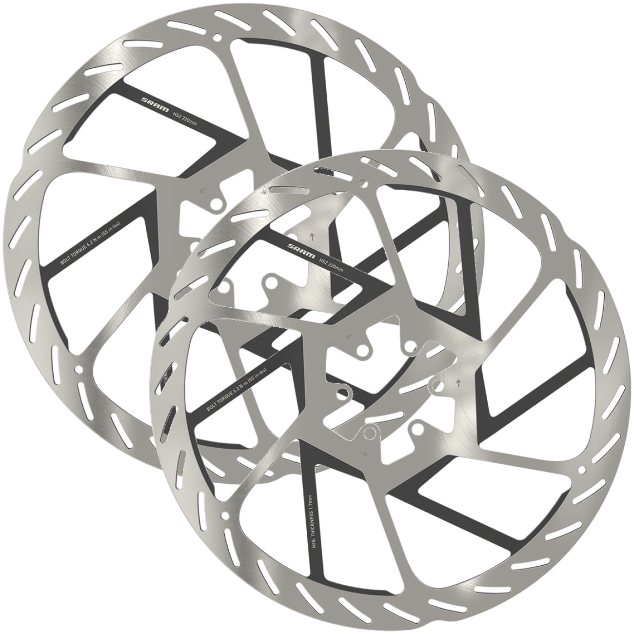 SRAM HS2 Disc Brake Rotor 220mm – 6-Bolt Mountain Bike High-Performance Heat