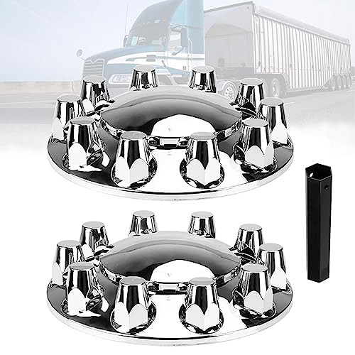 33mm Axle Cover Chromed Thread-On Standart Lug Nut 2 Front Axle Cover (Dome)