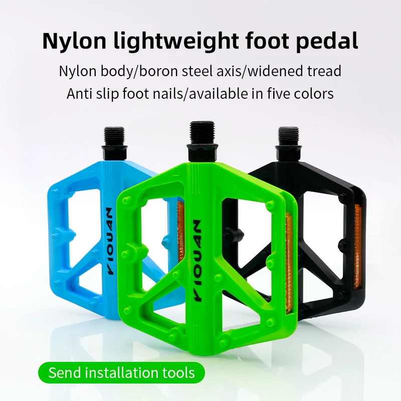 Non-Slip Wide Platform Bike Pedals for BMX, MTB & E-Bikes – 9/16″ Nylon Bearings