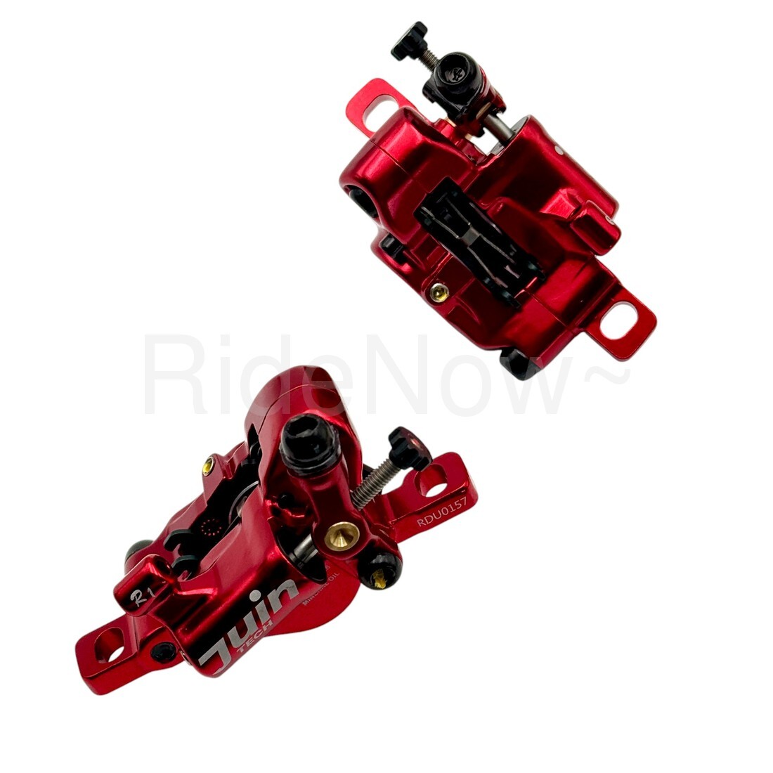 JUIN Tech R1 Hybrid Hydraulic Disc Brakes for CX Road Bike w/160mm Rotors Red