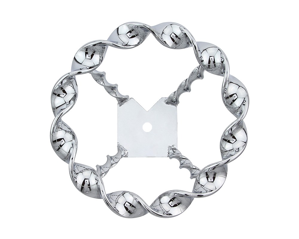 Bike Full Flat Twisted Straight Steering Wheel Chrome.