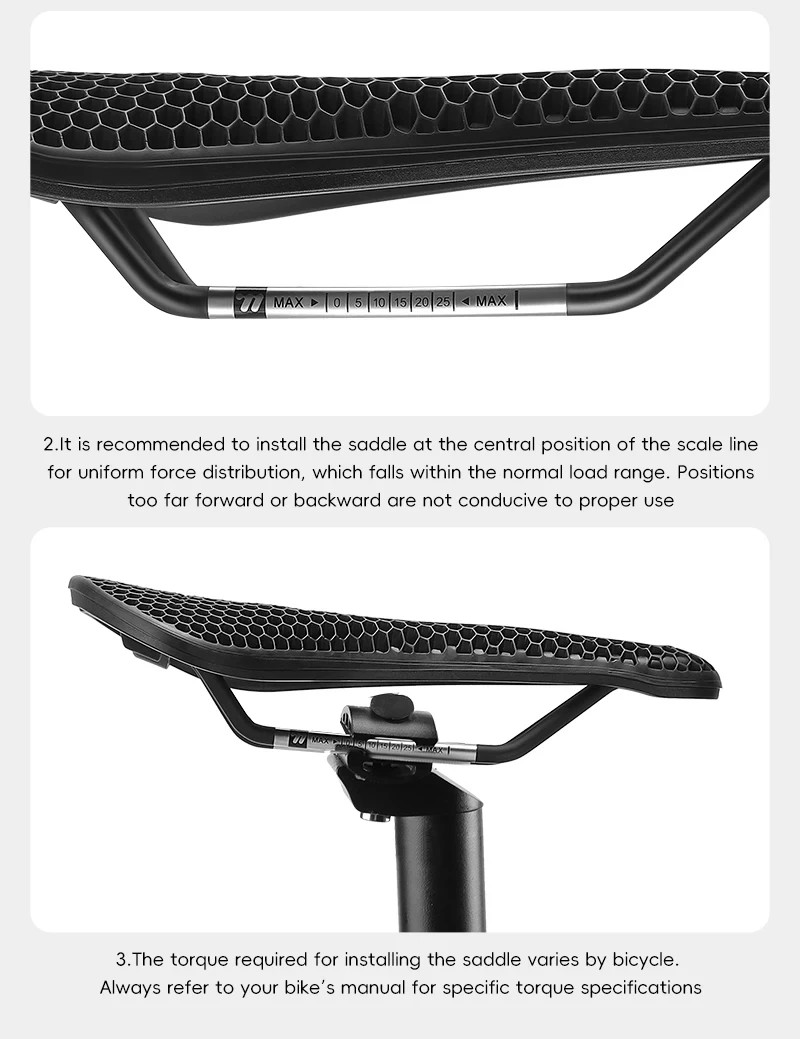 3D Honeycomb Bike Seat Cushion Soft Comfort Bicycle Saddle Wide Shock Absorbing