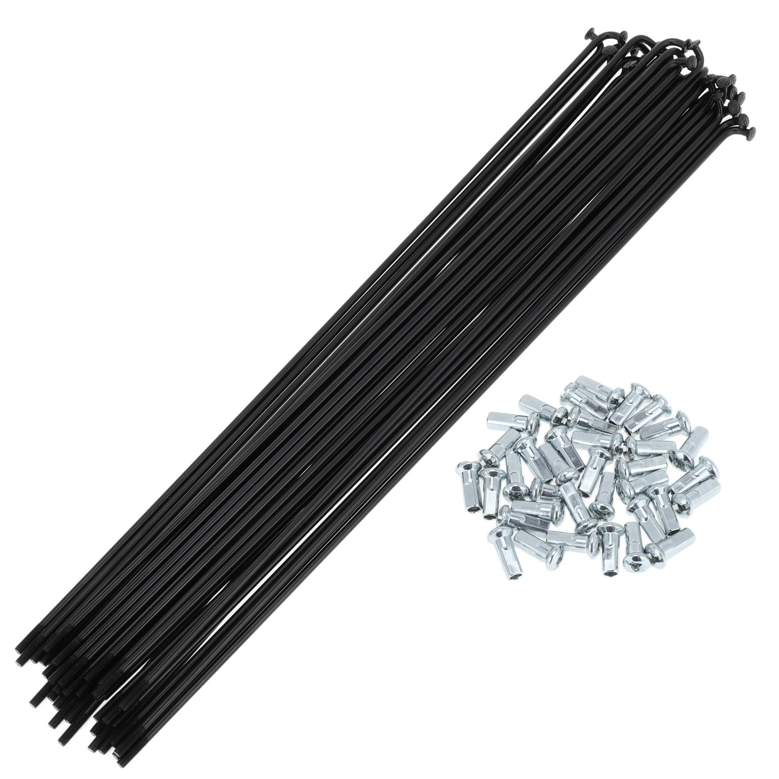Bike spokes 12G 275mm for wheel, carbon steel, black, 1 set