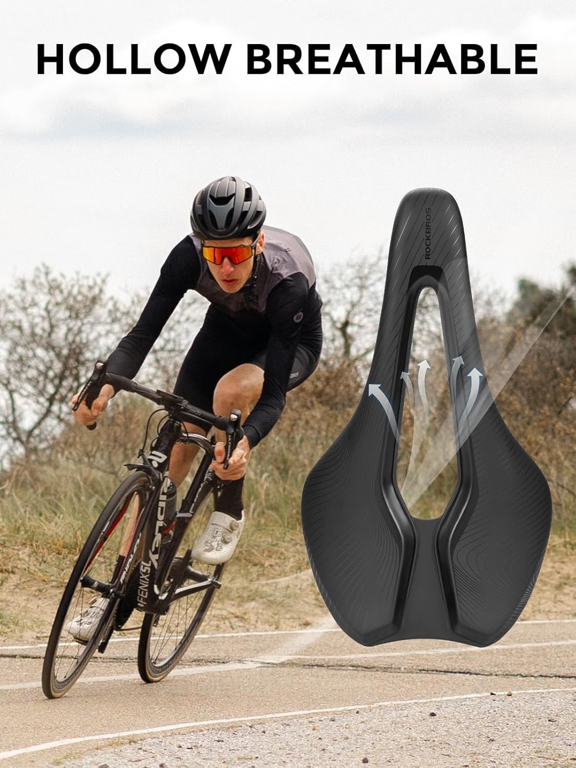 ROCKBROS Bike Seat Breathable& ergon Saddle for MTB,Road Waterproof Bicycle Seat