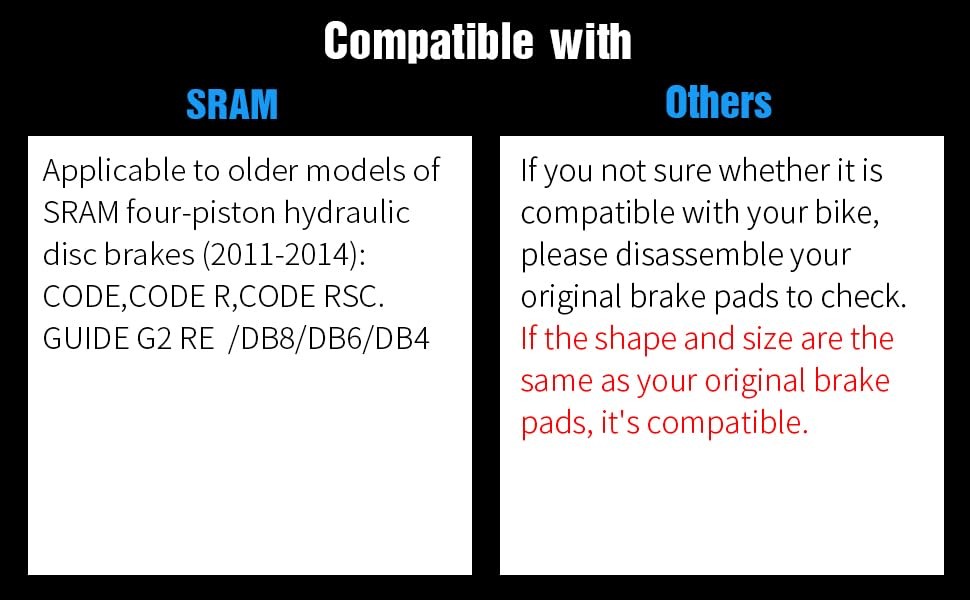 4-Piston Sintered Metal MTB Bike Brake Pads Compatible with SRAM Code,Code R,…