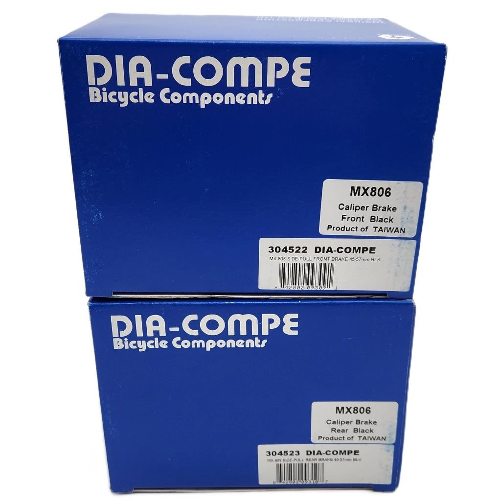 Dia-Compe MX-806 Front & Rear Bicycle Caliper Brakes Side-Pull 45-57mm Black