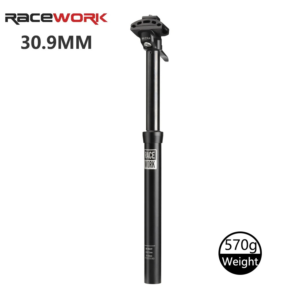 RACEWORK MTB Dropper Seatpost 27.2/30.9/31.6Mm Hand Control Hydraulic Height Adj
